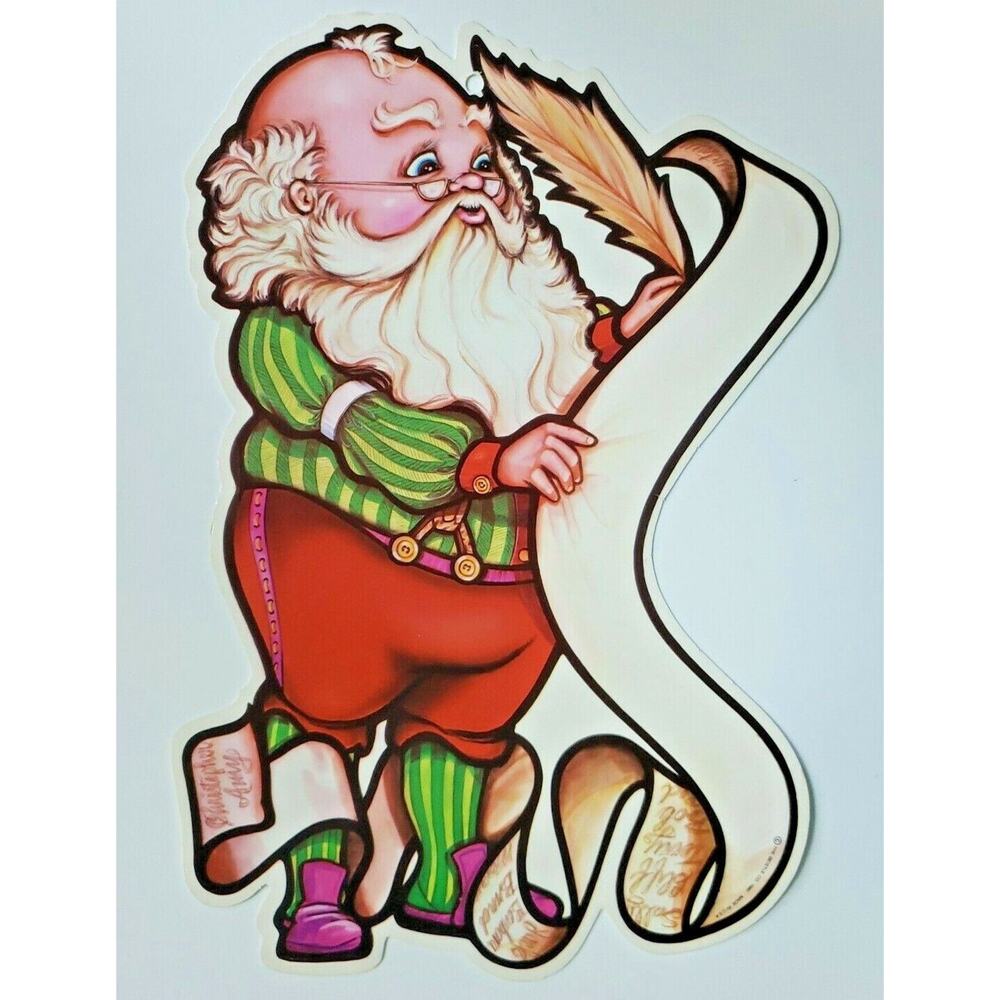 1980 Beistle Santa Clause Die Cut Wall Hanging 13" x 9" New